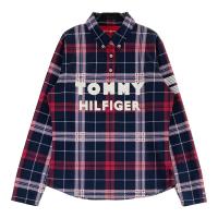 TOMMY HILFIGER GOLF �g�~�[ �q���t�B�K�[�S���t  �����|���V���c �{�^���_�E�� �`�F�b�N���� �l�C�r�[�n �T�C�Y�FL �����N�FA- �y���Áz�S���t�E�F�A