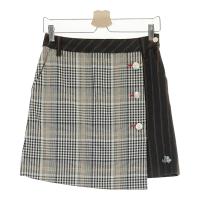 BLACK&WHITE �u���b�N�A���h�z���C�g  �X�g���b�`�X�J�[�g �`�F�b�N�� �x�[�W���n �T�C�Y�FS �����N�FA- �y���Áz�S���t�E�F�A