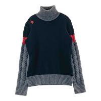 DESCENTE GOLF �f�T���g�S���t  �^�[�g���l�b�N �j�b�g �Z�[�^�[  �u���b�N�n �T�C�Y�FS �����N�FB �y���Áz�S���t�E�F�A
