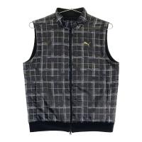 PUMA GOLF �v�[�}�S���t  ���o�[�V�u�� ���ȃx�X�g �`�F�b�N�� �u���b�N�n �T�C�Y�FXL �����N�FB �y���Áz�S���t�E�F�A